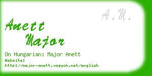 anett major business card